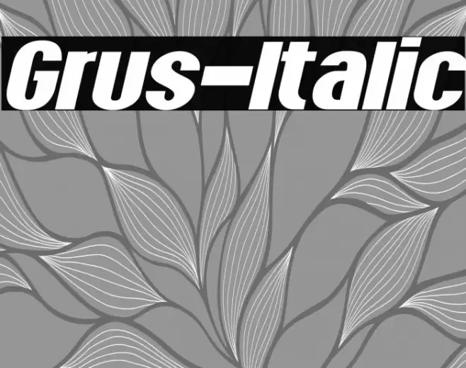 Grus-Italic Font examples