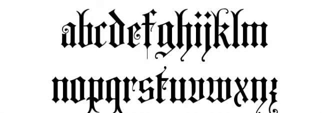 Grusskarten Gotisch Font Litere mici
