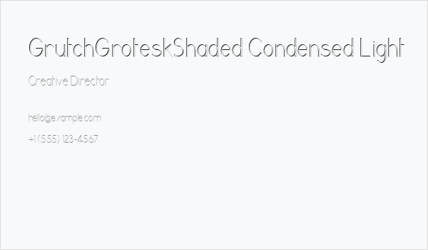 GrutchGroteskShaded Condensed Light Business Card