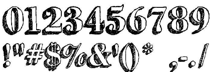 GrutchShaded Font Alte caractere
