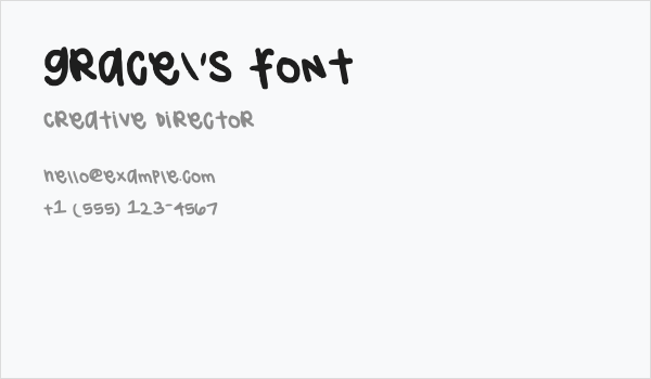 grace's font Business Card