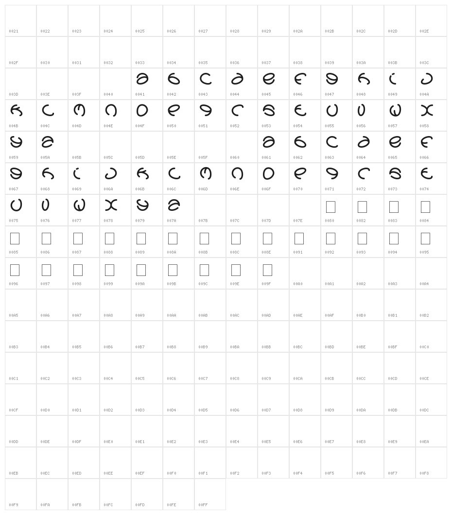 graphicdream Character Map