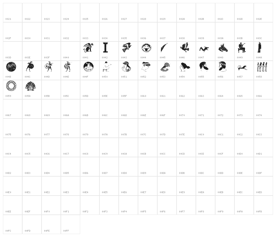 greek1 Character Map