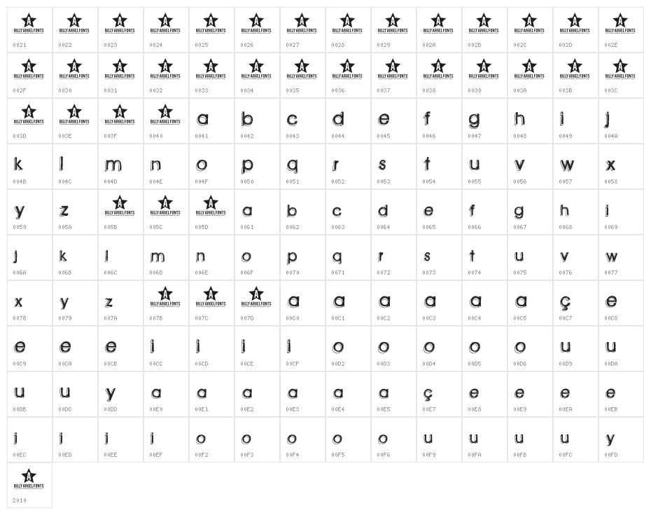 green piloww Character Map