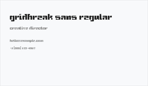 gridbreak sans Regular Business Card