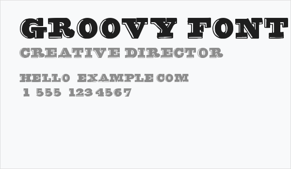 groovy font Business Card