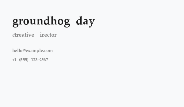 groundhog day Business Card