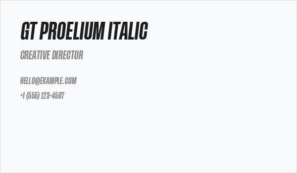 GT Proelium Italic Business Card