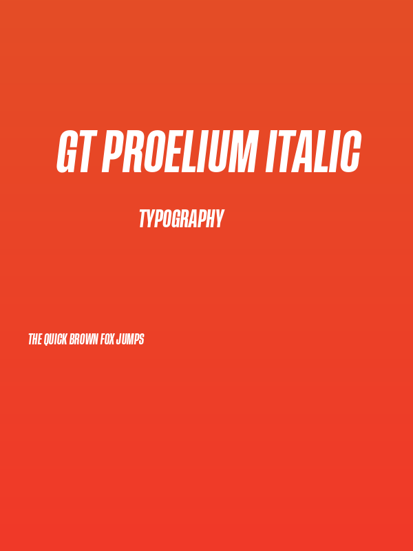GT Proelium Italic Poster