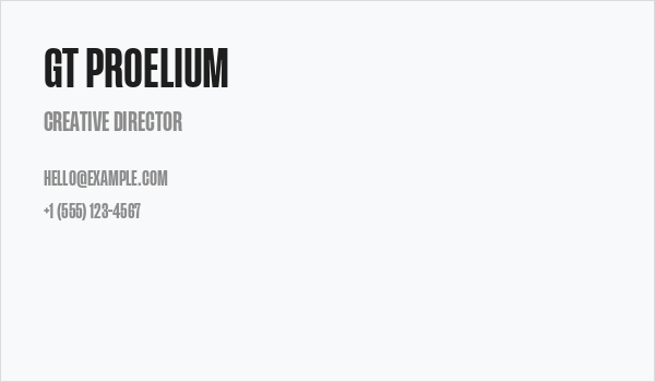 GT Proelium Business Card