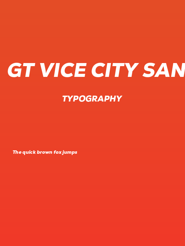 GT Vice City Sans - Black Italic Poster