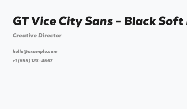 GT Vice City Sans - Black Soft Italic Business Card