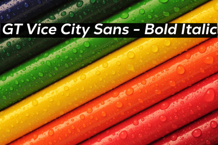 GT Vice City Sans - Bold Italic Example 1
