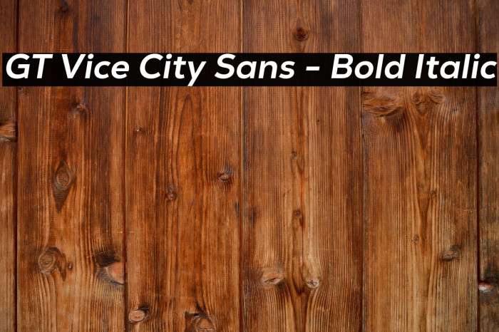 GT Vice City Sans - Bold Italic Example 2