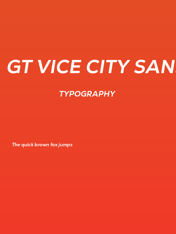 GT Vice City Sans - Bold Italic Poster