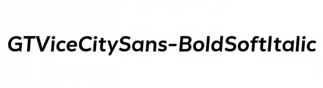 GT Vice City Sans - Bold Soft Italic  नि: शुल्क फ़ॉन्ट्स डाउनलोड