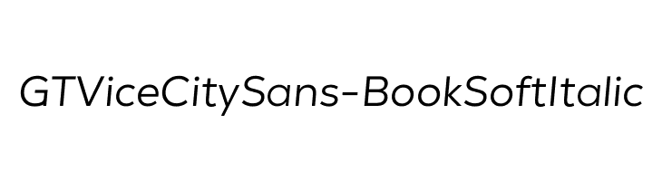 GT Vice City Sans - Book Soft Italic Caratteri