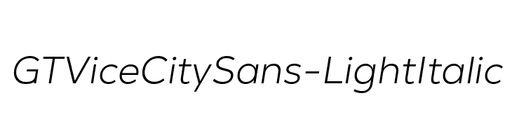 GT Vice City Sans - Light Italic  Frei Schriftart Herunterladen