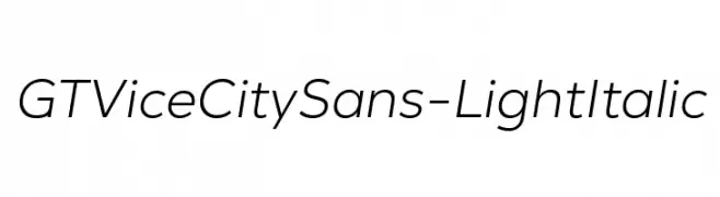 GT Vice City Sans - Light Italic  Fuentes Gratis Descargar