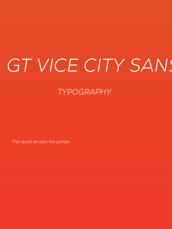 GT Vice City Sans - Light Italic Poster