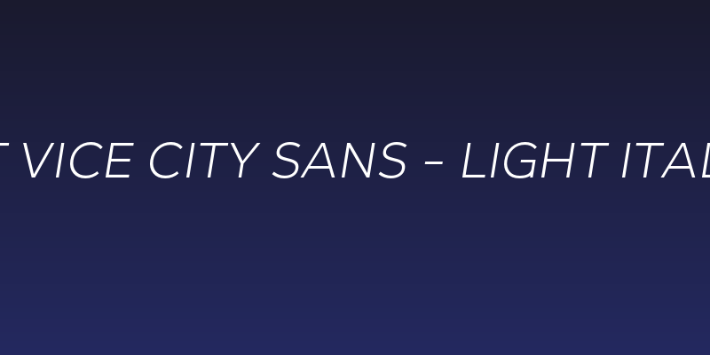 GT Vice City Sans - Light Italic Social Header