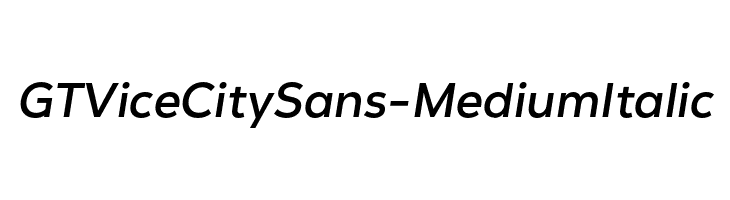 GT Vice City Sans - Medium Italic Font
