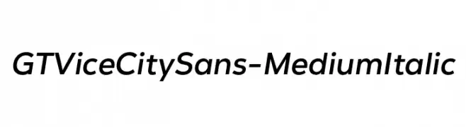GT Vice City Sans - Medium Italic  Fuentes Gratis Descargar