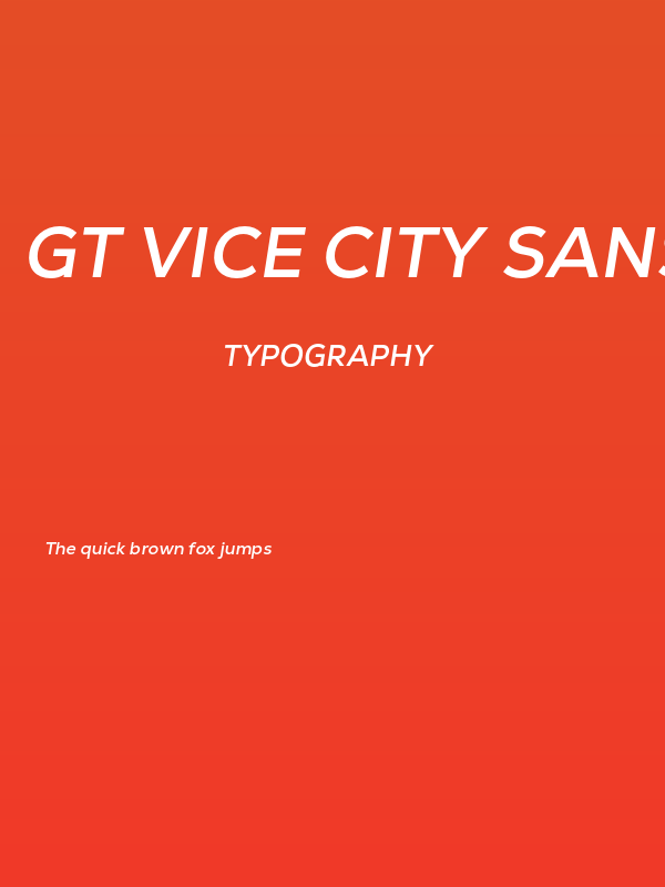 GT Vice City Sans - Medium Italic Poster