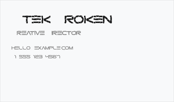 Gtek Broken Business Card
