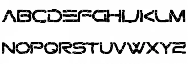 Gtek Broken Schriftart Kleinbuchstaben