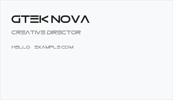 Gtek Nova Business Card