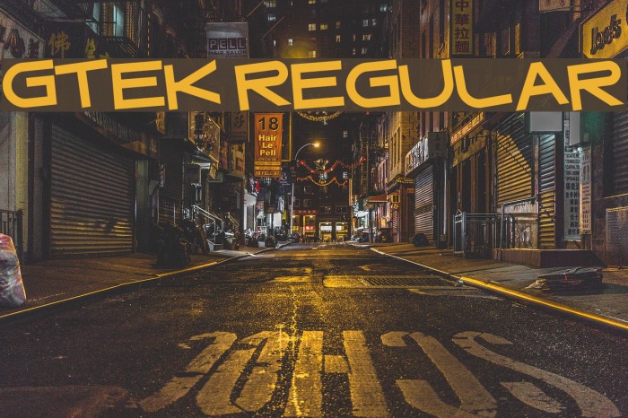 Gtek Regular Font examples