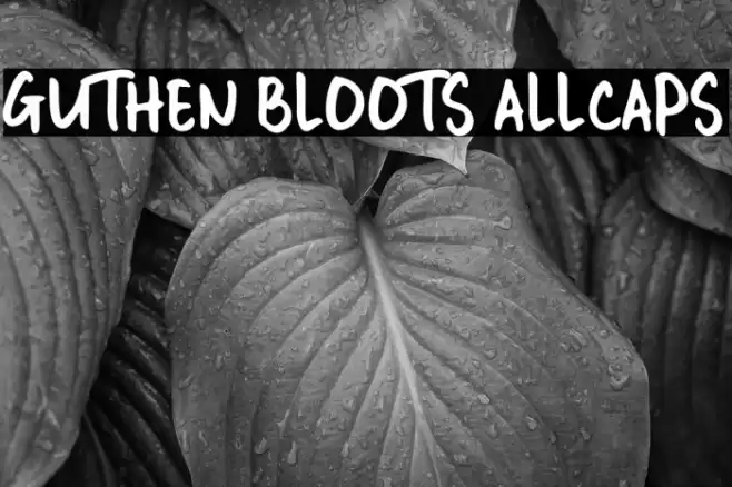 GUTHEN BLOOTS ALLCAPS Font examples