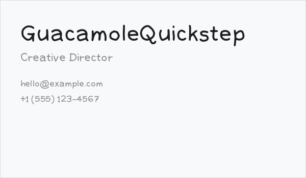 GuacamoleQuickstep Business Card