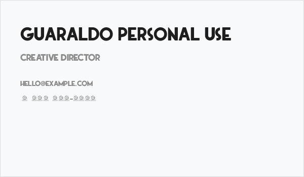 Guaraldo Personal Use Business Card