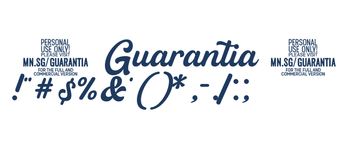 Guarantia PERSONAL USE Regular Other Characters