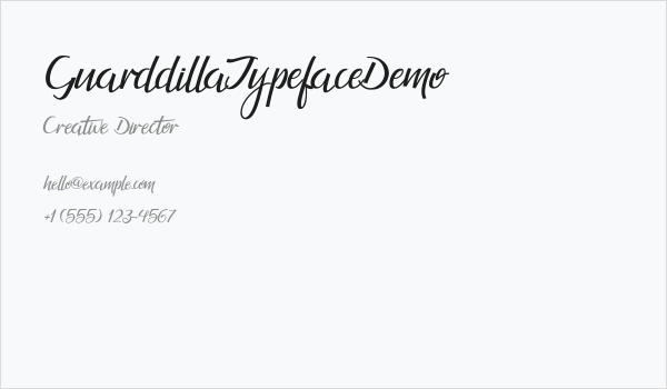 GuarddillaTypefaceDemo Business Card