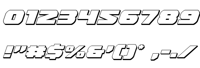Guardian 3D Italic Font OTHER CHARS