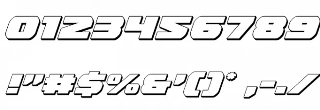 Guardian 3D Italic Font OTHER CHARS