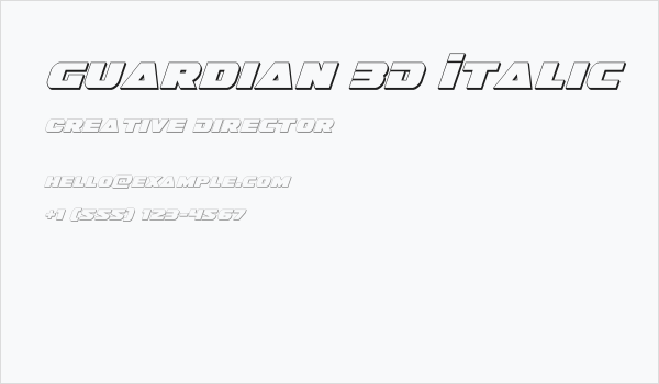 Guardian 3D Italic Business Card