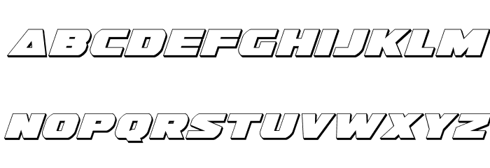 Guardian 3D Italic Font LOWERCASE