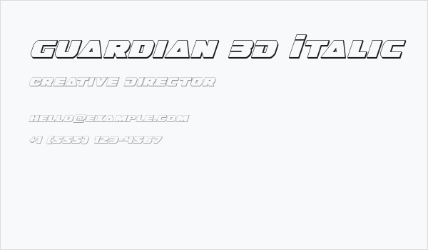 Guardian 3D Italic Business Card