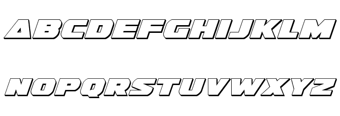 Guardian 3D Italic Font LOWERCASE