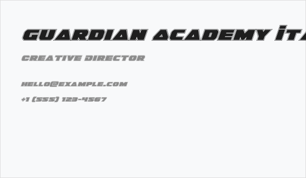 Guardian Academy Italic Business Card