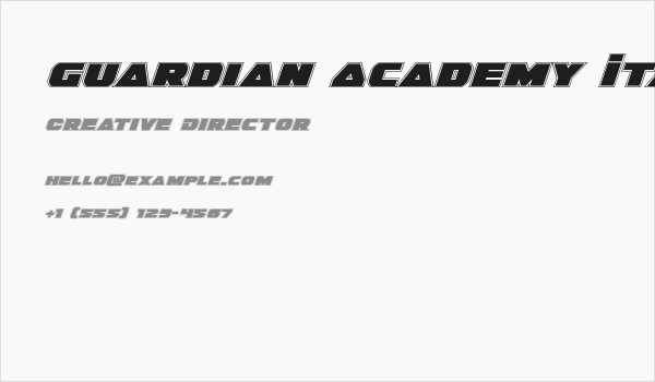 Guardian Academy Italic Business Card