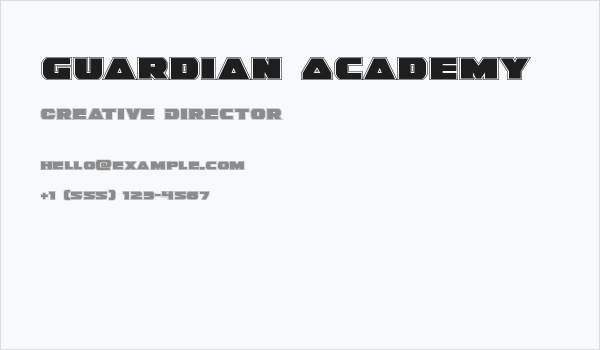 Guardian Academy Business Card