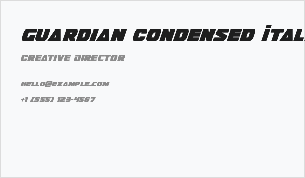 Guardian Condensed Italic Business Card