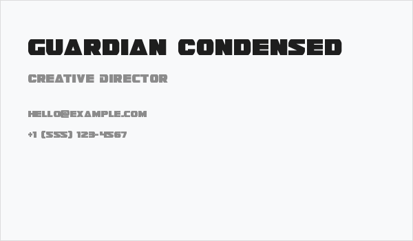 Guardian Condensed Business Card