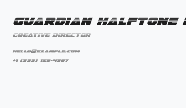 Guardian Halftone Italic Business Card