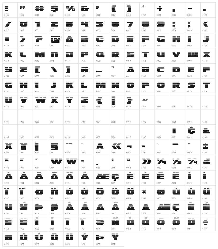 Guardian Halftone Character Map